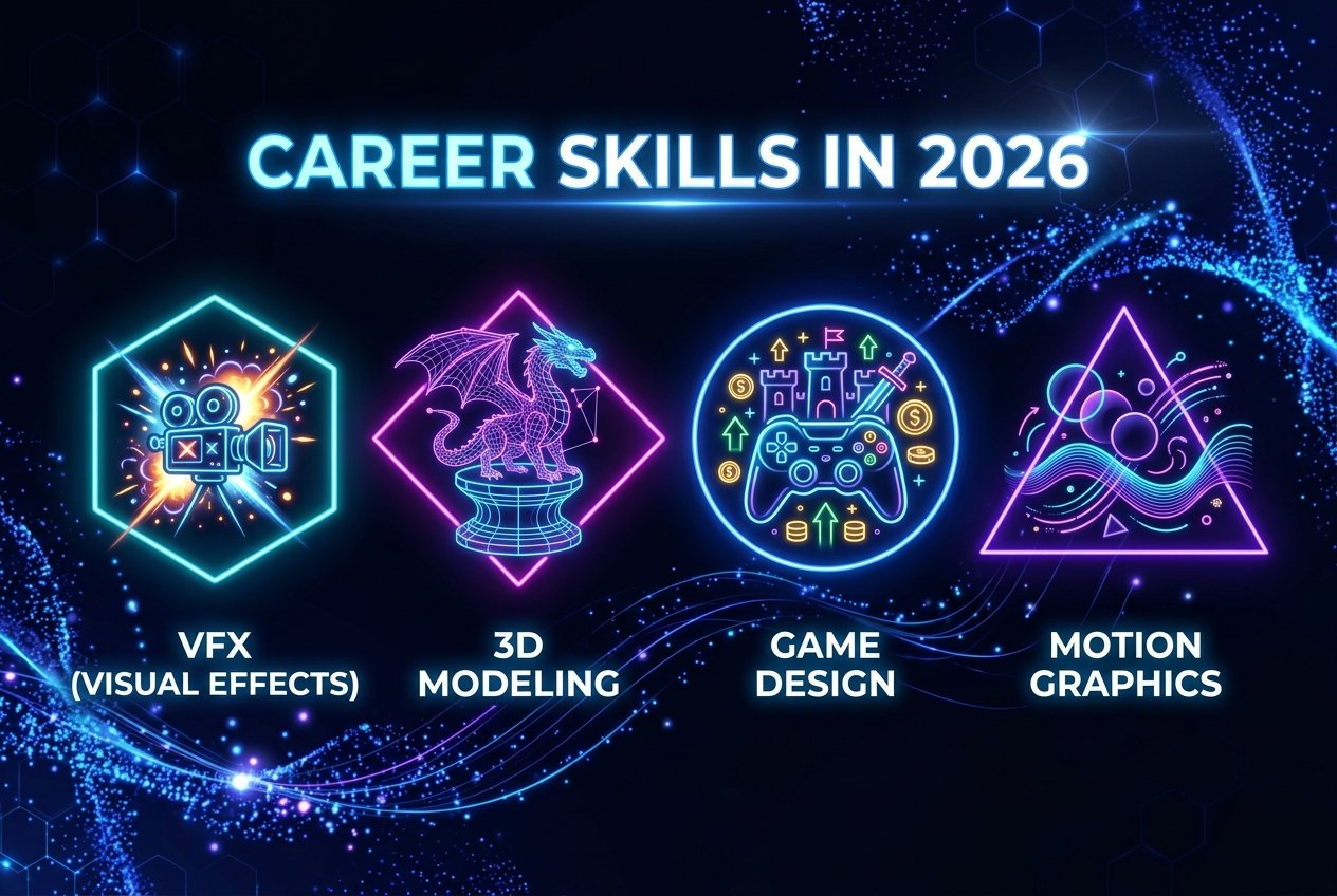 Skills Companies Actually Want in 2026 (Animation, VFX, Design & Gaming)